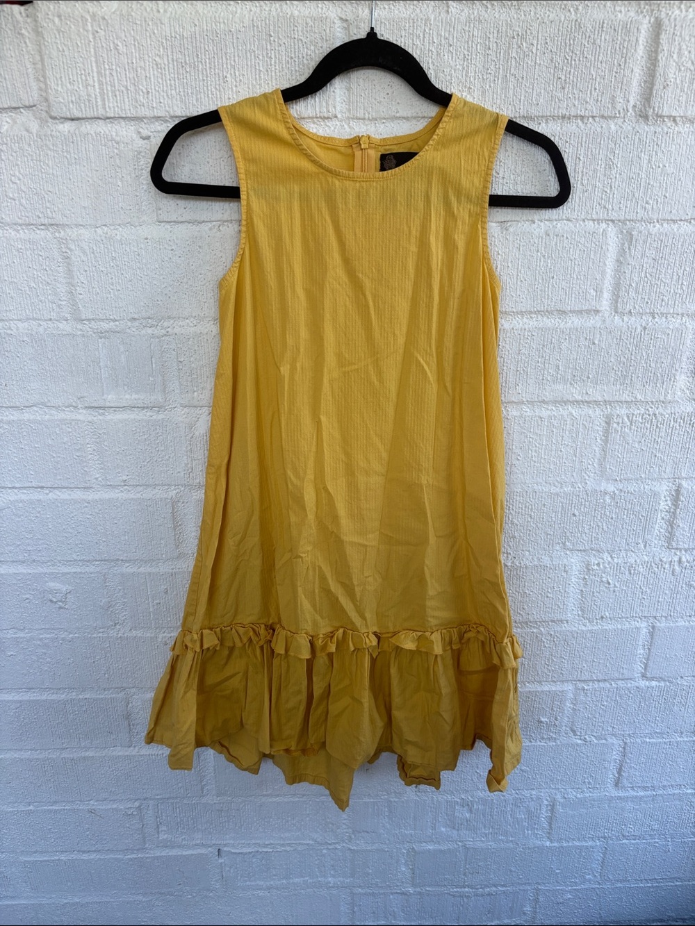 Little Cocoon Girls' Yellow Ruffle-Hem Casual Dress sz 12